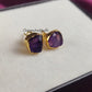 Raw Amethyst Stud Earrings | Tiny Purple Crystal February Birthstone Jewelry