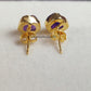 Raw Amethyst Stud Earrings | Tiny Purple Crystal February Birthstone Jewelry