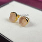 Raw Rose Quartz Stud Earrings | Tiny Pink Crystal Jewelry