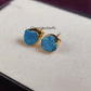 Raw Turquoise Stud Earrings | Tiny Blue Crystal December Birthstone Jewelry