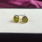 Raw Peridot Stud Earrings | Tiny Green Crystal August Birthstone Jewelry