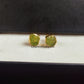 Raw Peridot Stud Earrings | Tiny Green Crystal August Birthstone Jewelry