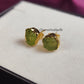 Raw Peridot Stud Earrings | Tiny Green Crystal August Birthstone Jewelry