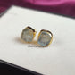 Raw Aquamarine Stud Earrings | Tiny Blue Crystal March Birthstone Jewelry