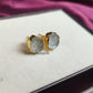 Raw Aquamarine Stud Earrings | Tiny Blue Crystal March Birthstone Jewelry