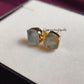 Raw Aquamarine Stud Earrings | Tiny Blue Crystal March Birthstone Jewelry