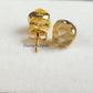 Raw Citrine Stud Earrings | Tiny Yellow Crystal Gold Plated November Birthstone
