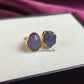 Raw Tanzanite Stud Earrings | Tiny Blue Rough Crystal December Birthstone