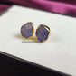 Raw Tanzanite Stud Earrings | Tiny Blue Rough Crystal December Birthstone