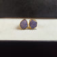 Raw Tanzanite Stud Earrings | Tiny Blue Rough Crystal December Birthstone