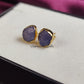 Raw Tanzanite Stud Earrings | Tiny Blue Rough Crystal December Birthstone