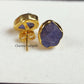 Raw Tanzanite Stud Earrings | Tiny Blue Rough Crystal December Birthstone
