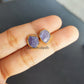 Raw Tanzanite Stud Earrings | Tiny Blue Rough Crystal December Birthstone