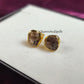Raw Herkimer Diamond Stud Earrings | Tiny Clear Crystal Birthstone