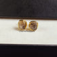 Raw Herkimer Diamond Stud Earrings | Tiny Clear Crystal Birthstone