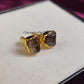 Raw Herkimer Diamond Stud Earrings | Tiny Clear Crystal Birthstone