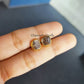 Raw Herkimer Diamond Stud Earrings | Tiny Clear Crystal Birthstone