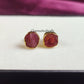 Raw Ruby Stud Earrings | Tiny Red Geometric 14K Gold Boho July Birthstone Jewelry