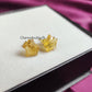 Raw Citrine Star Stud Earrings | Tiny Yellow Crystal Dainty Gemstone Jewelry