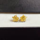 Raw Citrine Star Stud Earrings | Tiny Yellow Crystal Dainty Gemstone Jewelry