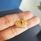 Raw Citrine Star Stud Earrings | Tiny Yellow Crystal Dainty Gemstone Jewelry