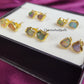 Raw Fire Opal Stud Earrings | Tiny Orange Crystal Birthstone Jewelry for Women