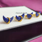 Raw Lapis Lazuli Crescent Stud Earrings | Tiny Blue Crystal Chakra Jewelry