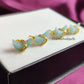 Raw Amazonite Stud Earrings | Tiny Sea-Green Crystal Earrings April Birthstone