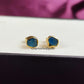 Raw Neon Apatite Stud Earrings | Tiny Blue Crystal Earrings Birthstone Jewelry