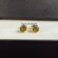 Raw Peridot Stud Earrings | Tiny Green Crystal Earrings August Birthstone Jewelry