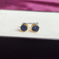 Raw Sapphire Stud Earrings | Tiny Blue Crystal Earrings September Birthstone
