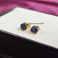 Raw Sapphire Stud Earrings | Tiny Blue Crystal Earrings September Birthstone