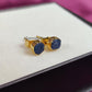 Raw Sapphire Stud Earrings | Tiny Blue Crystal Earrings September Birthstone