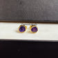Raw Amethyst Stud Earrings | Tiny Purple Crystal Earrings February Birthstone