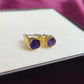 Raw Amethyst Stud Earrings | Tiny Purple Crystal Earrings February Birthstone