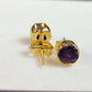 Raw Amethyst Stud Earrings | Tiny Purple Crystal Earrings February Birthstone