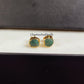 Raw Emerald Stud Earrings | Tiny Green Crystal Earrings May Birthstone Jewelry