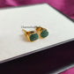 Raw Emerald Stud Earrings | Tiny Green Crystal Earrings May Birthstone Jewelry