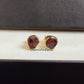 Raw Garnet Stud Earrings | Tiny Red Crystal Earrings January Birthstone Jewelry
