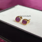 Raw Ruby Stud Earrings | Tiny Red Crystal Earrings July Birthstone Jewelry