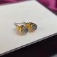 Raw Aquamarine Stud Earrings | Tiny Blue Crystal Earrings March Birthstone Jewelry