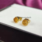 Raw Citrine Stud Earrings | Tiny Yellow Crystal Earrings November Birthstone Jewelry