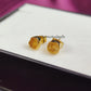 Raw Citrine Stud Earrings | Tiny Yellow Crystal Earrings November Birthstone Jewelry