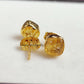 Raw Citrine Stud Earrings | Tiny Yellow Crystal Earrings November Birthstone Jewelry