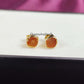 Raw Carnelian Stud Earrings | Tiny Orange Crystal Earrings July Birthstone Jewelry