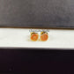Raw Carnelian Stud Earrings | Tiny Orange Crystal Earrings July Birthstone Jewelry