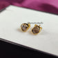 Raw Herkimer Diamond Stud Earrings | Tiny Rough Crystal Earrings April Birthstone