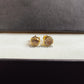 Raw Herkimer Diamond Stud Earrings | Tiny Rough Crystal Earrings April Birthstone