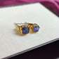 Raw Tanzanite Stud Earrings | Tiny Rough Crystal Earrings December