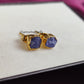 Raw Tanzanite Stud Earrings | Tiny Rough Crystal Earrings December